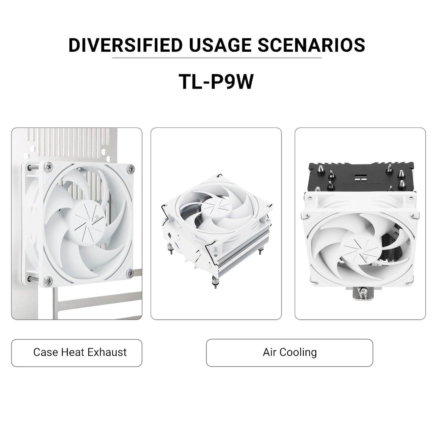 Thermalright TL-P9W 92mm White CPU Fan – Quiet PWM, 2200RPM, High Performance