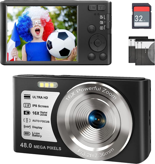 FHD 1080P Kids Digital Camera Compact Camera Autofocus Digital Zoom