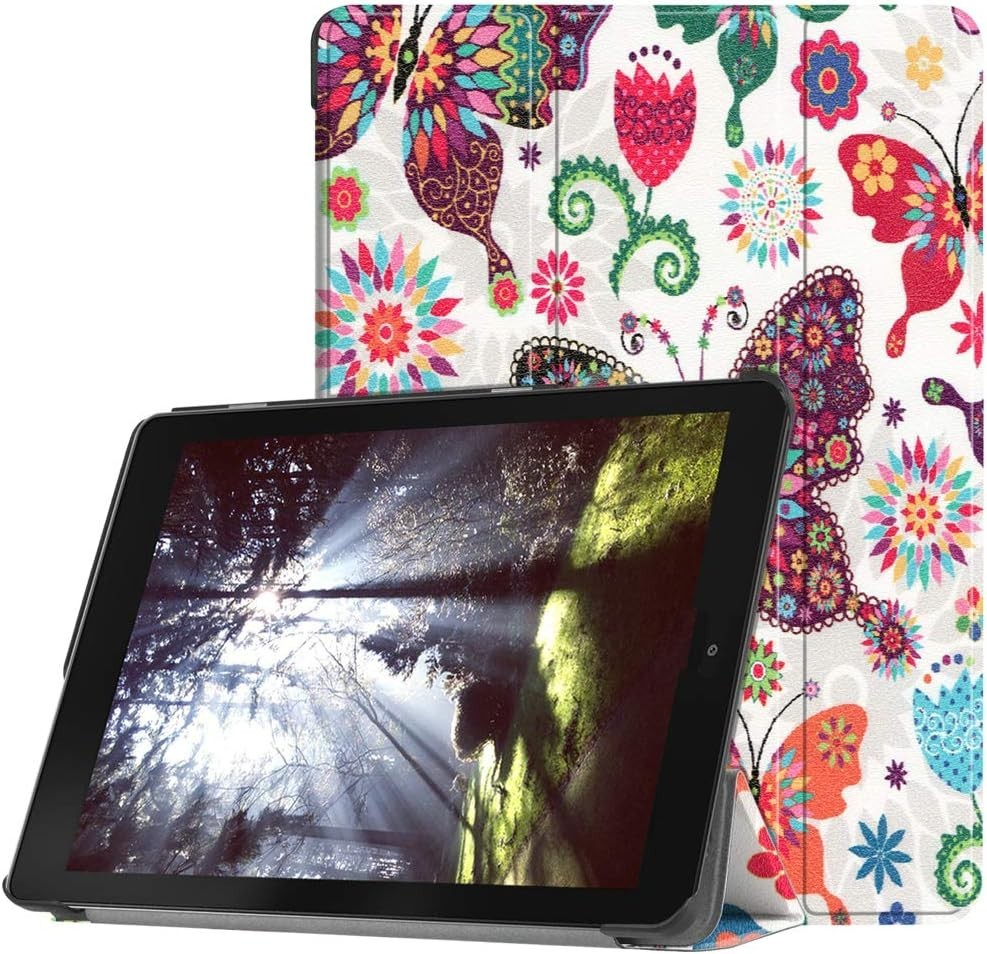 Acer Chromebook Tab 10 9.7" Case D651N - Slim Leather Folio Cover Butterfly