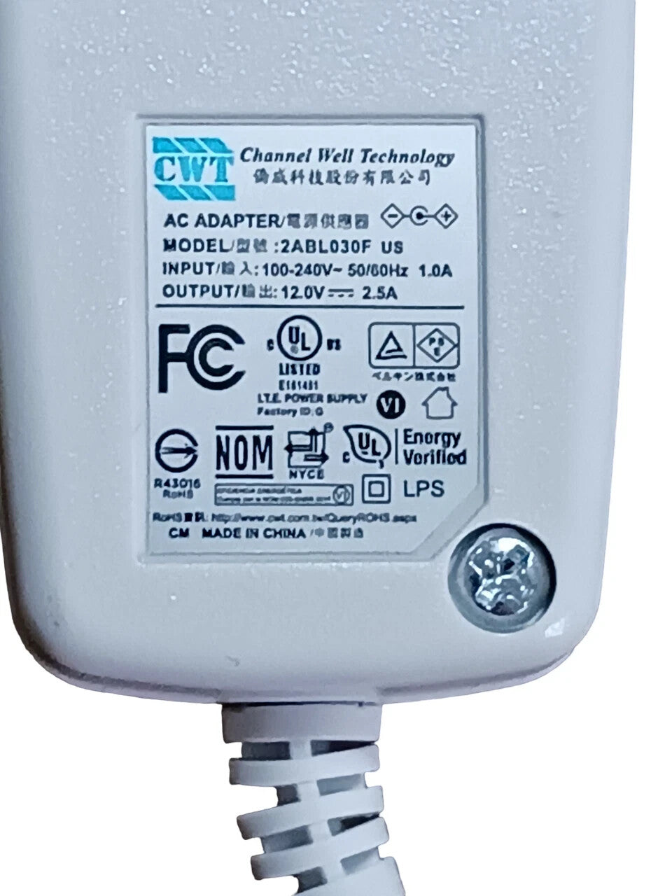 CWT 2ABL030F Model US Smart WiFi Router AC Adapter