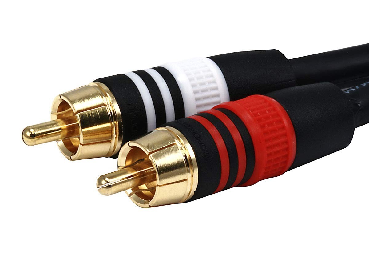 RCA 22AWG Monoprice 15ft Premium 2 Plug2 Plug MM Cable 15ft Black