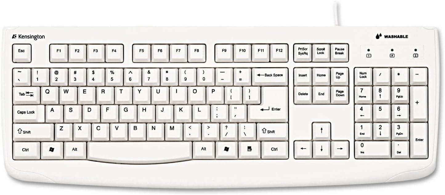 USB K64406US Kensington Pro Fit Washable Keyboard White