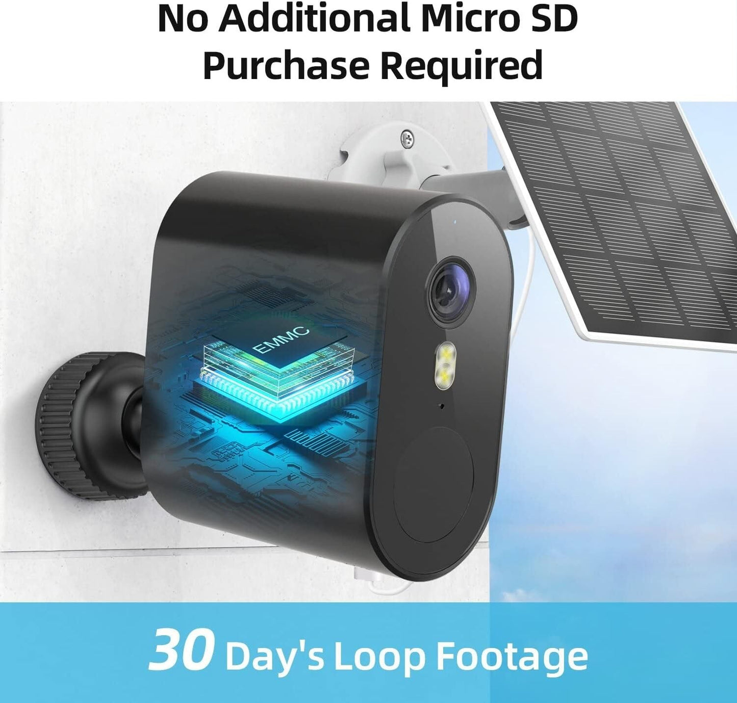 AOSU 2K Outdoor Camera – Solar Powered, Siren, Spotlight, Alexa Ready