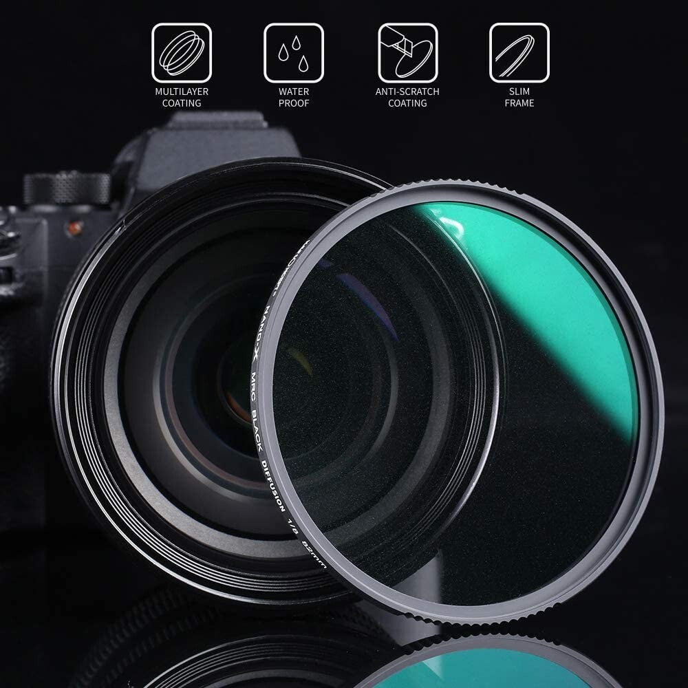 KF Concept 82mm Black Diffusion 18 Filter Mist Cinematic Effect Lens Filter