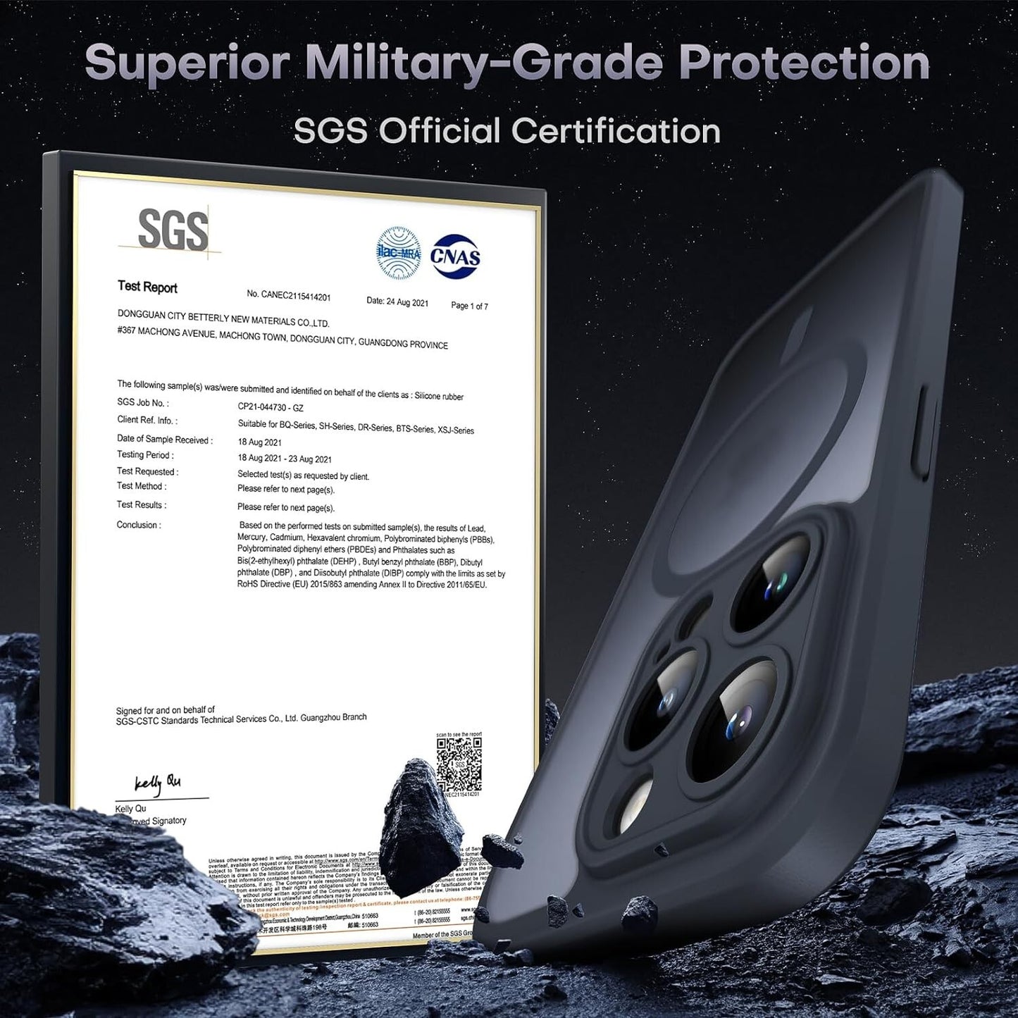 TOCOL -BLACK Magnetic iPhone 15 Pro fit MagSafe Translucent Matte Back