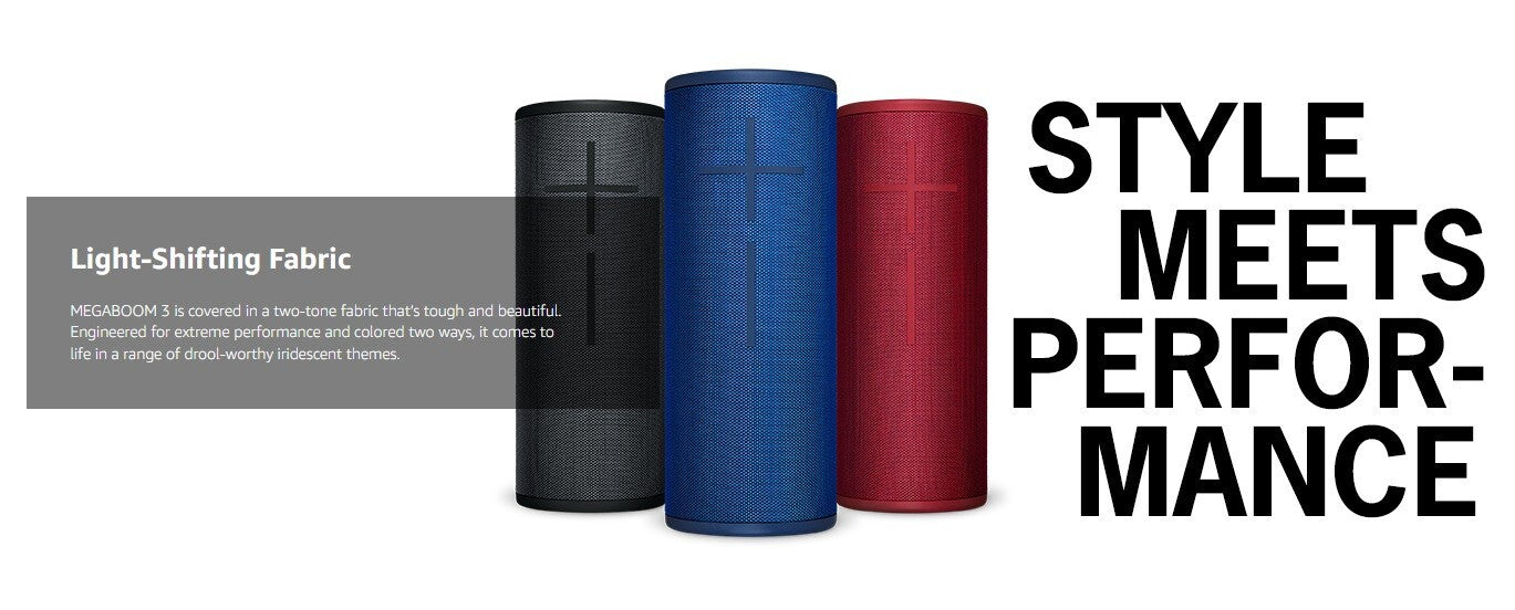 Ultimate Ears MEGABOOM 3 Portable Bluetooth Speaker Powerful BASS 20h - BLACK