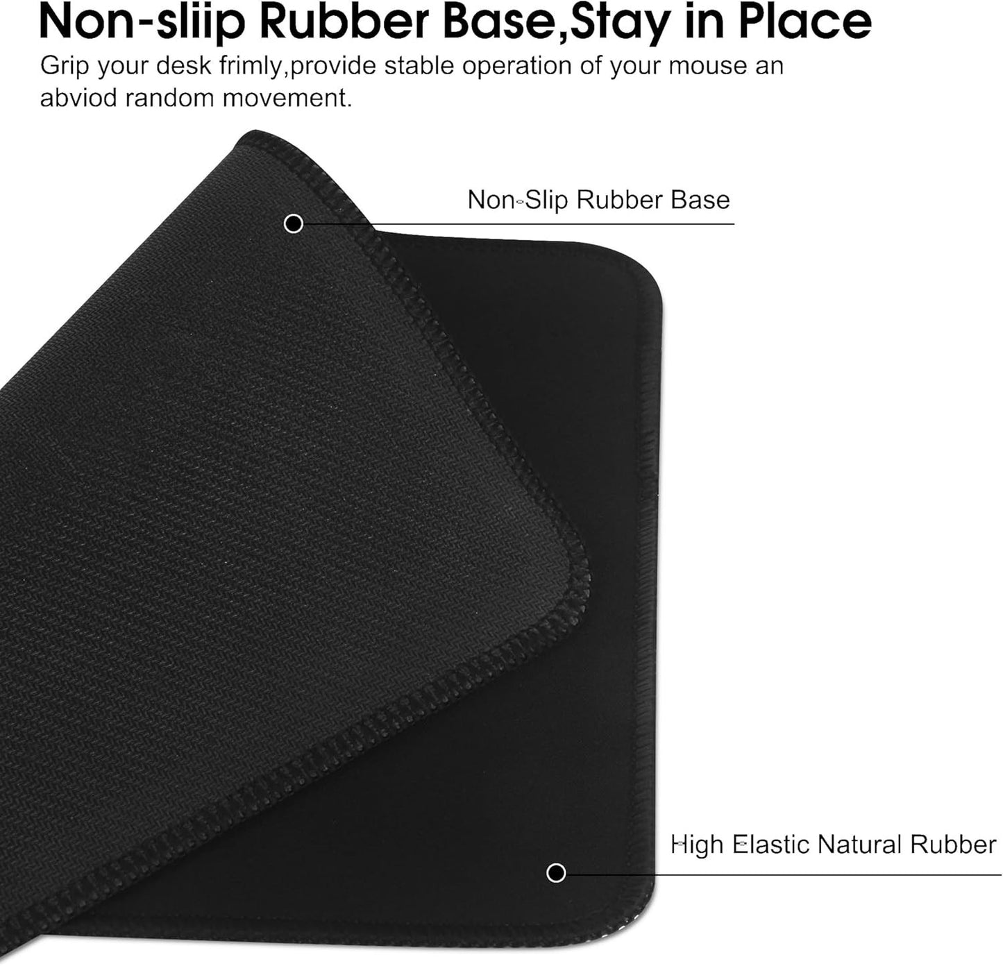 2x HoYiXi Mouse Mats 270x210mm, Smooth Cloth, Anti-Slip Rubber Base, Waterproof