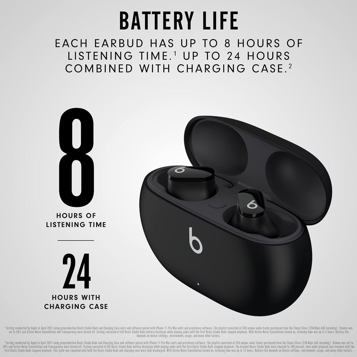 Beats Studio Buds Noise Cancelling Wireless Earbuds Apple Android Black Mic