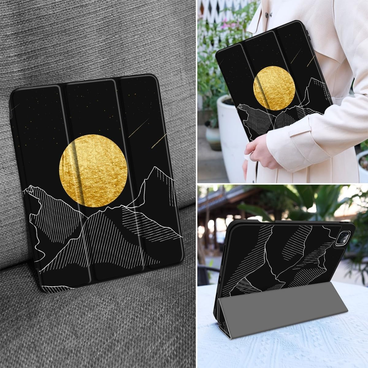 MEEgoodo iPad Pro 11" Case M2/M1 4th-1st Gen 2018-2022 w/ Pencil Holder Gold