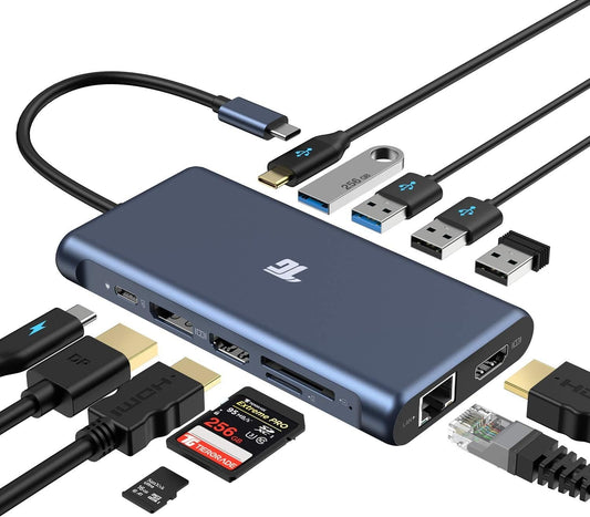 USB USB C Laptop Docking Station Dual Monitor 12 in 1 C Hub Adapter Triple D