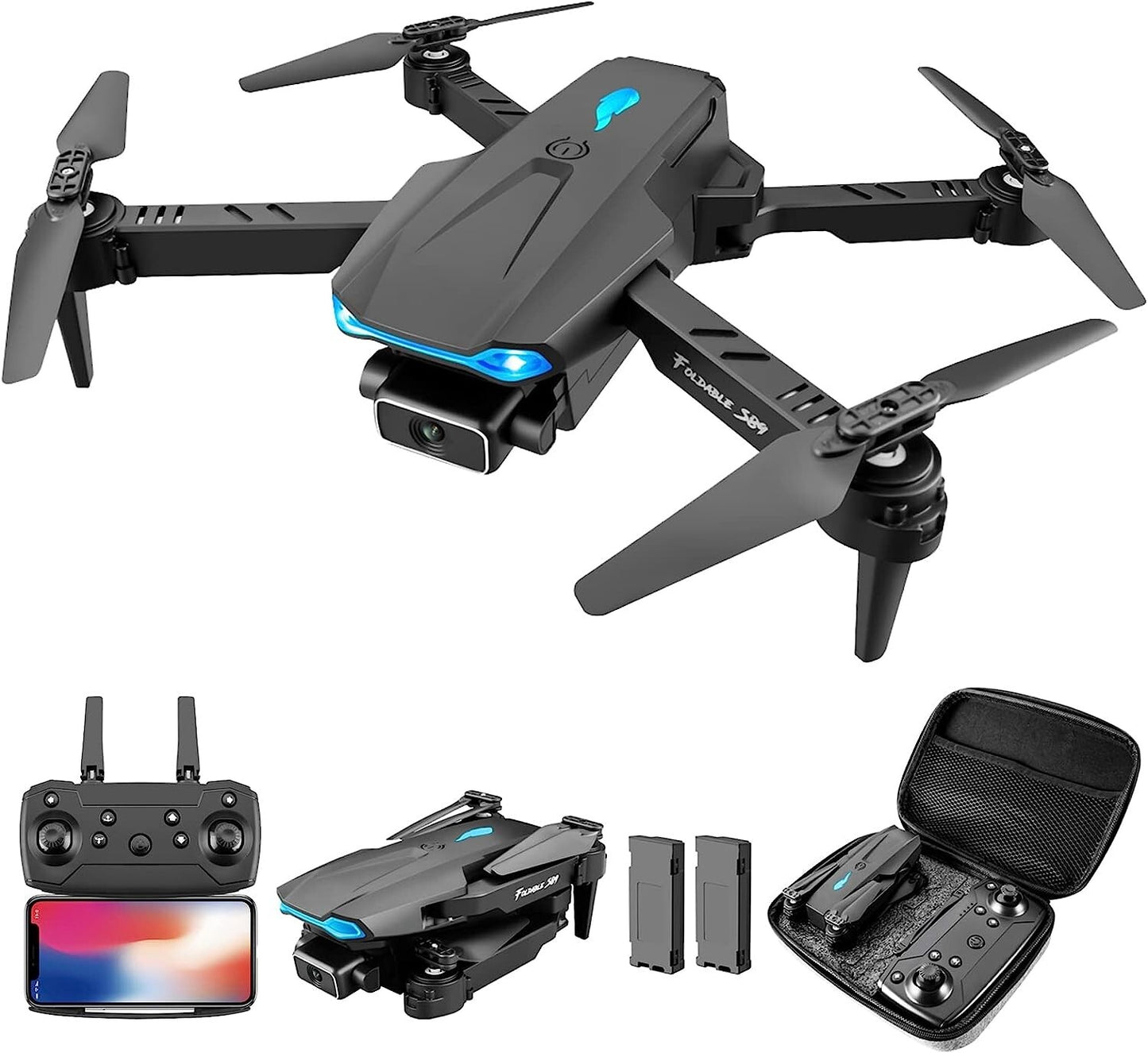 FPV APP w Dual Camera AdultsKidsBeginners control Foldable Mini Drones