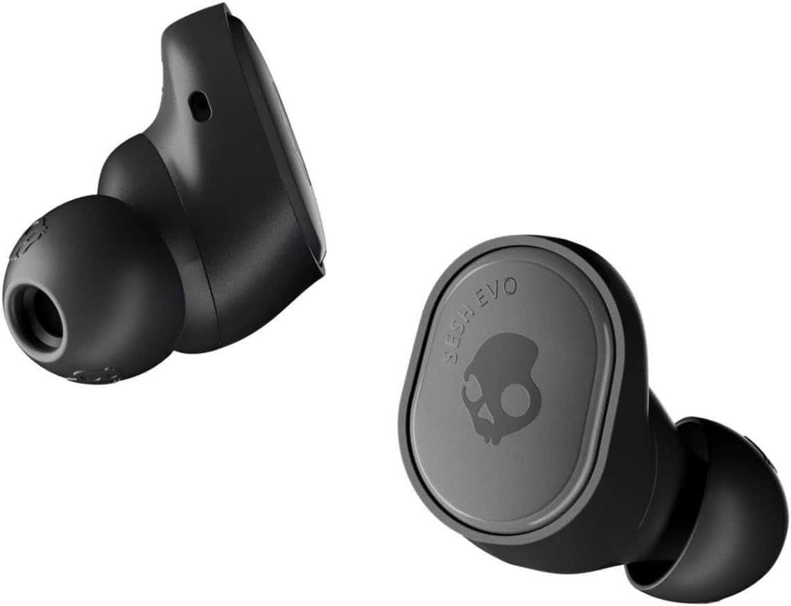 Skullcandy Sesh Evo Wireless Earbuds – Bluetooth, True Black, w/ Case