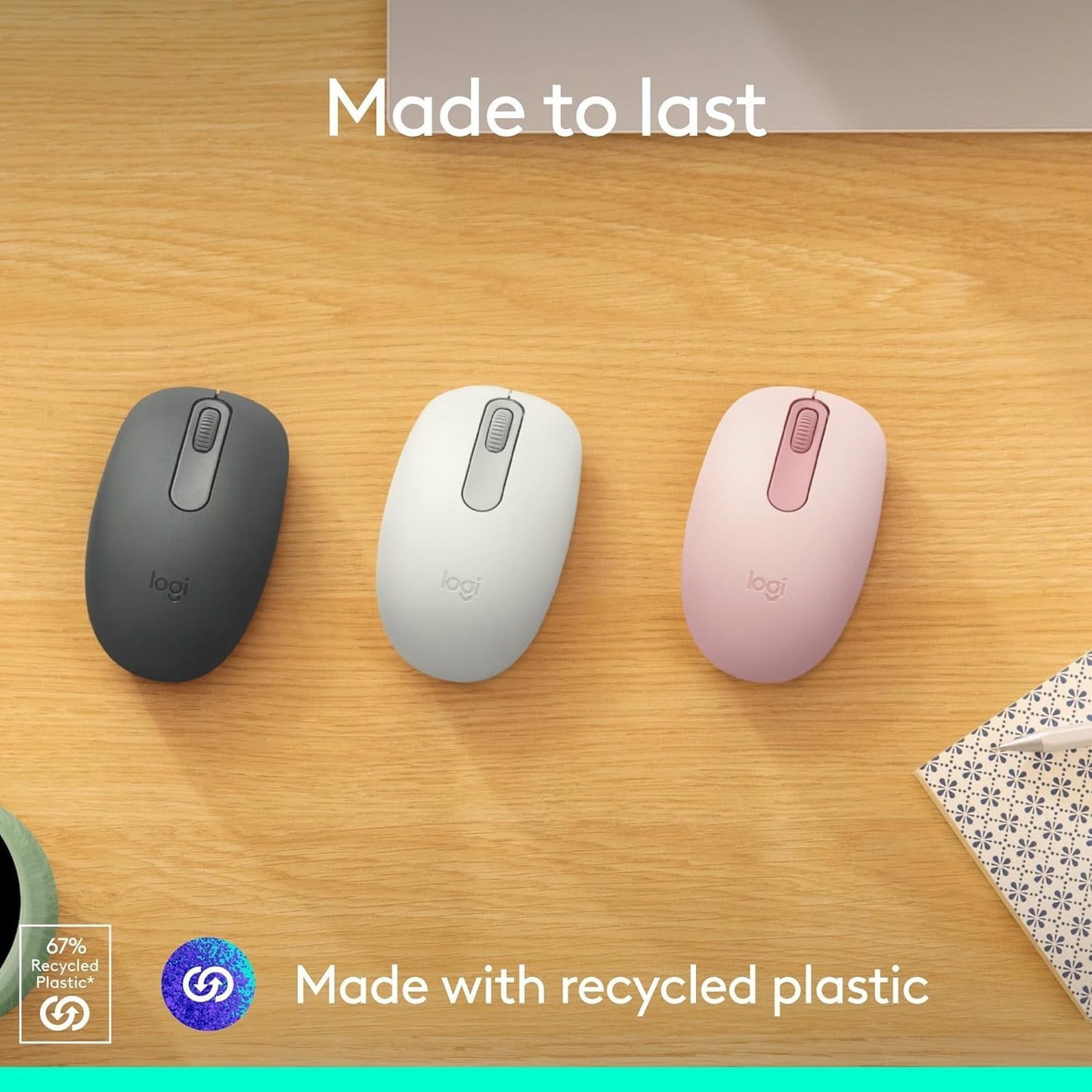 Logitech M196 Mouse – Bluetooth, 12-Month Battery, Smooth Tracking, Graphite