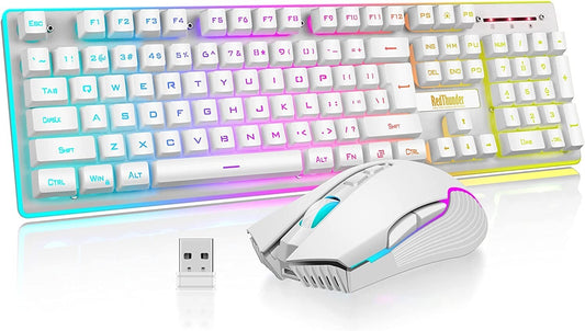 K10 LED RedThunder Wireless Gaming Keyboard Mouse Combo Backlit Rechargeabl