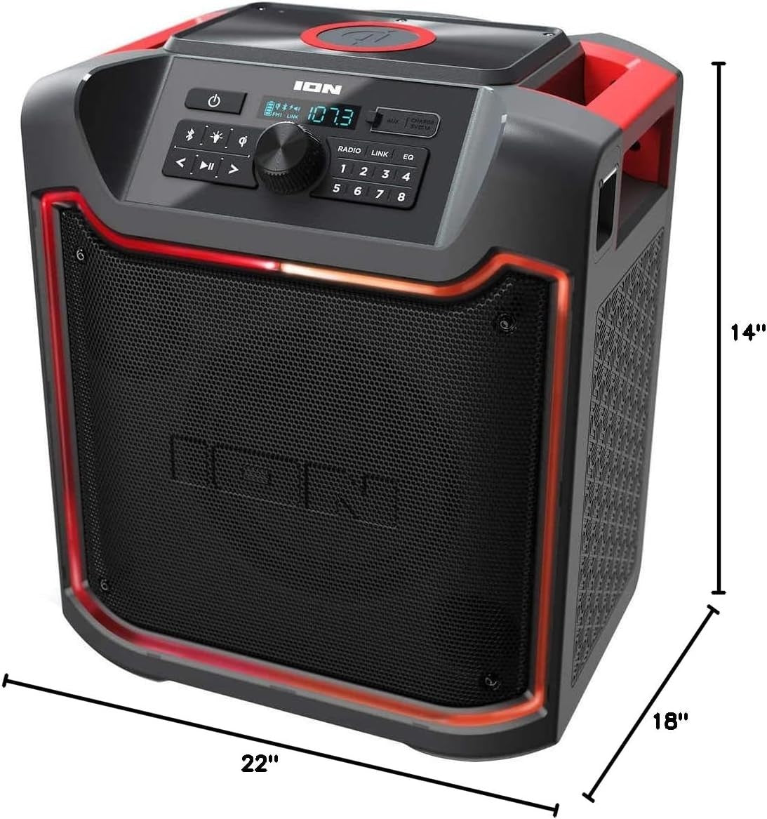 ION Pathfinder 4 Portable Bluetooth Speaker with Wireless Qi Charging