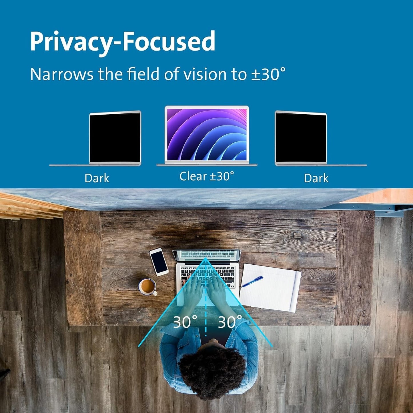 Kensington MagPro Magnetic Laptop Privacy Screen 14" Removable AntiGlare 16:9