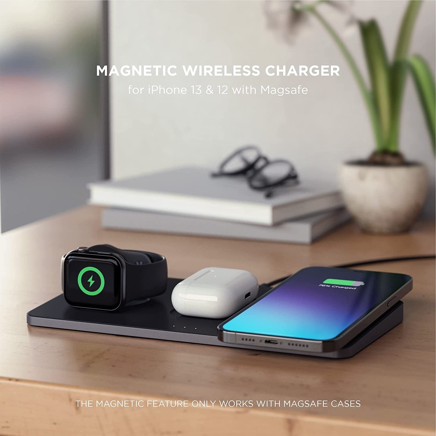 Satechi Trio Magnetic Wireless Charger Pad Qi for Apple iPhone iWatch AirPods