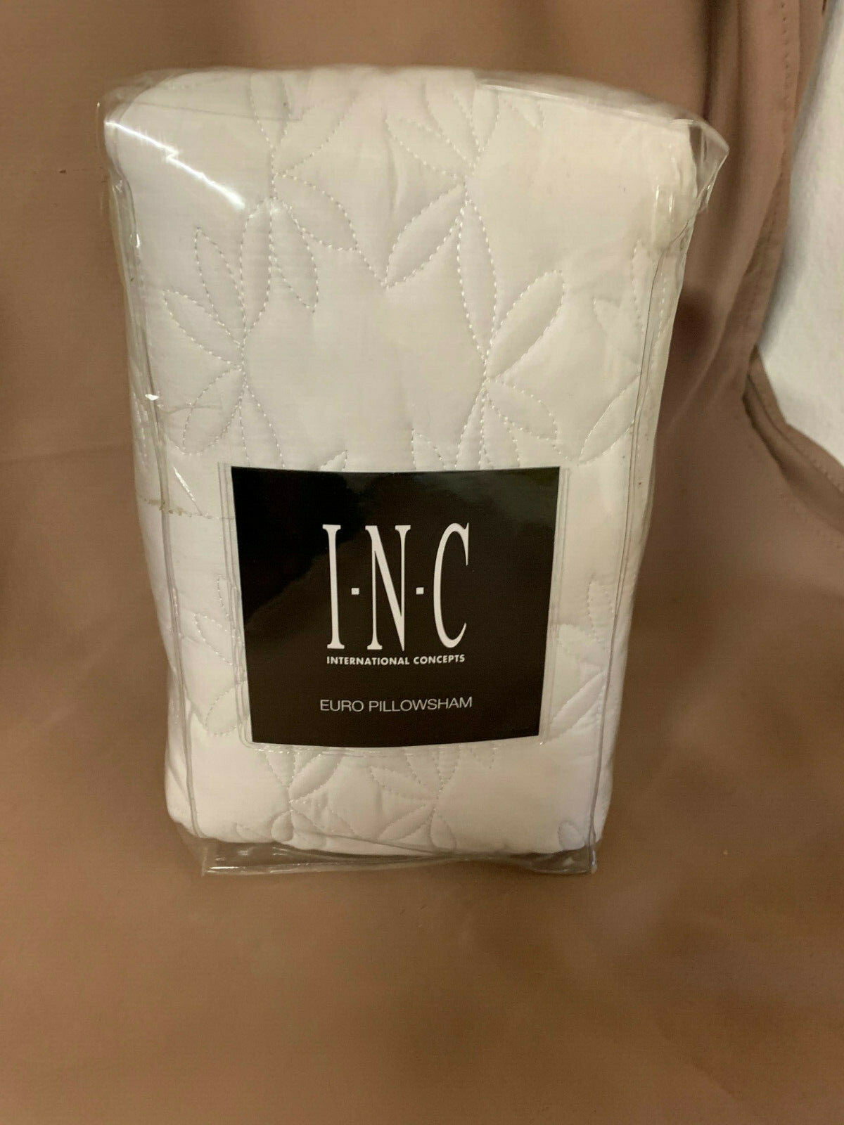 INC MSRP Intern Concepts Camila Euro Quilted Pillow Sham 26x26 White