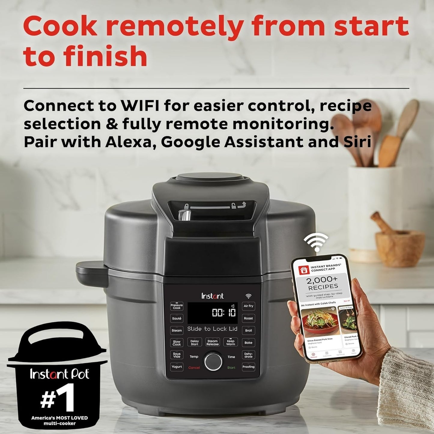 Instant Pot Duo Crisp 6.5 Qt – 13-in-1 Air Fryer & Pressure Cooker w/ Wi-Fi