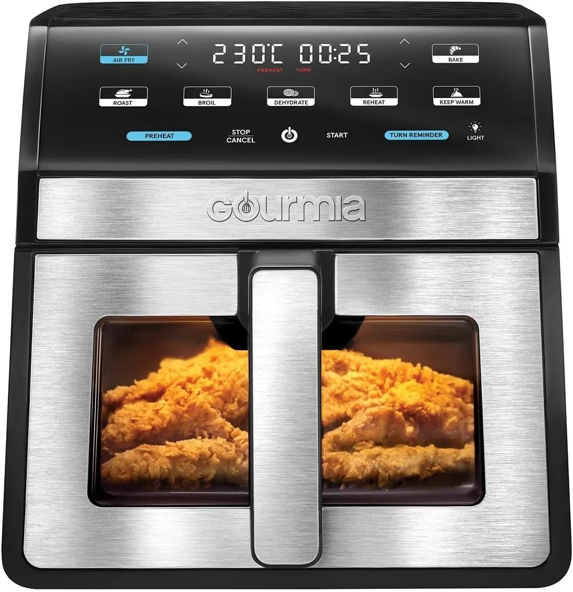 Gourmia GAF858 Digital Air Fryer 7.5L / 8Qt w/ Window & Interior Light - Black