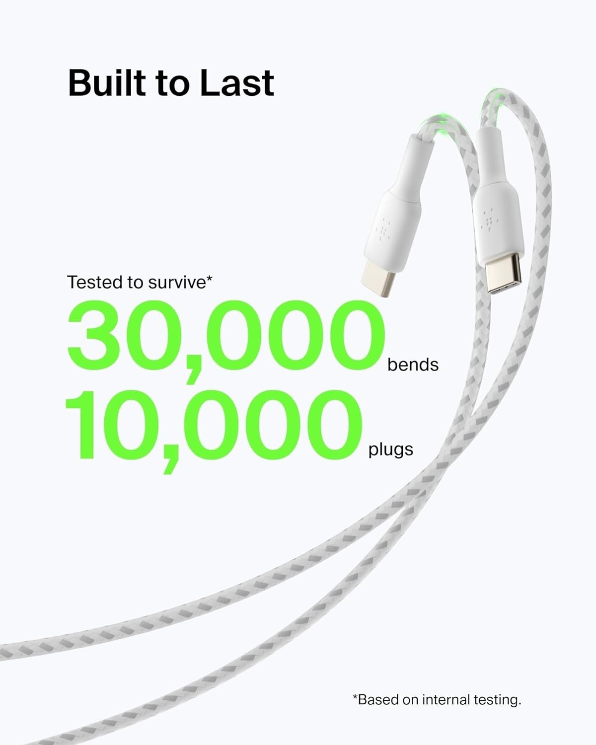 Belkin 3.3ft USB-A to USB-C Charging Cable 15W for iPhone, Galaxy – White