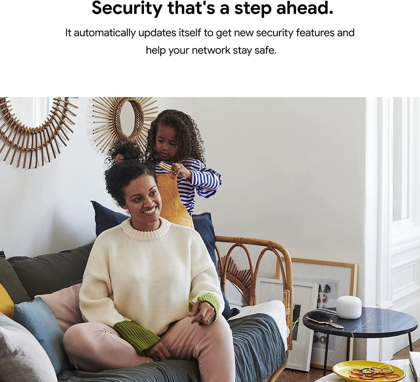 Nest WiFi Router + 2 Points (3-Pack) – Mesh WiFi with Smart Speaker, White