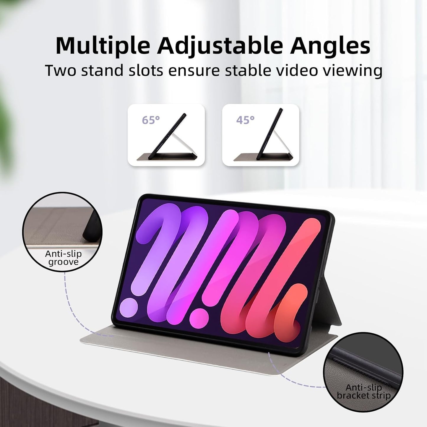 iPad Mini 7 Smart Stand Shell Protective Case w/ Auto Sleep/Wake -Cute Rabbit