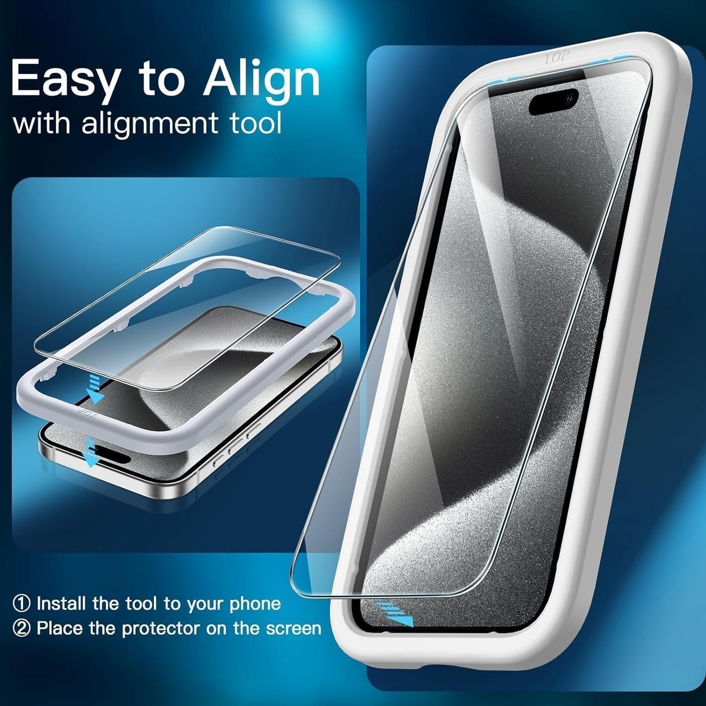 SaharaCase Tempered Glass Screen Protector 2Pack iPhone 15 Pro 6.1" Clear