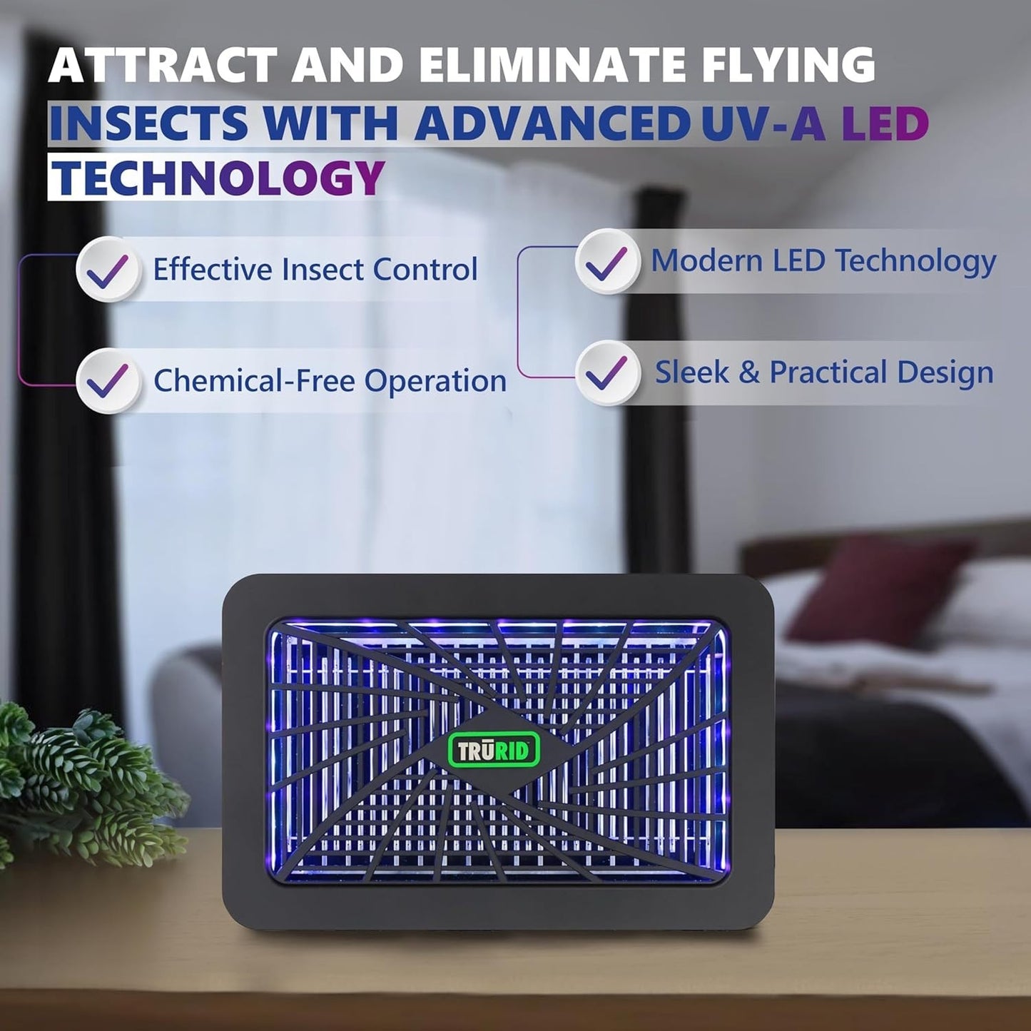 Indoor Bug Zapper – Electric Mosquito & Fly Killer Trap with UV-A LED Light