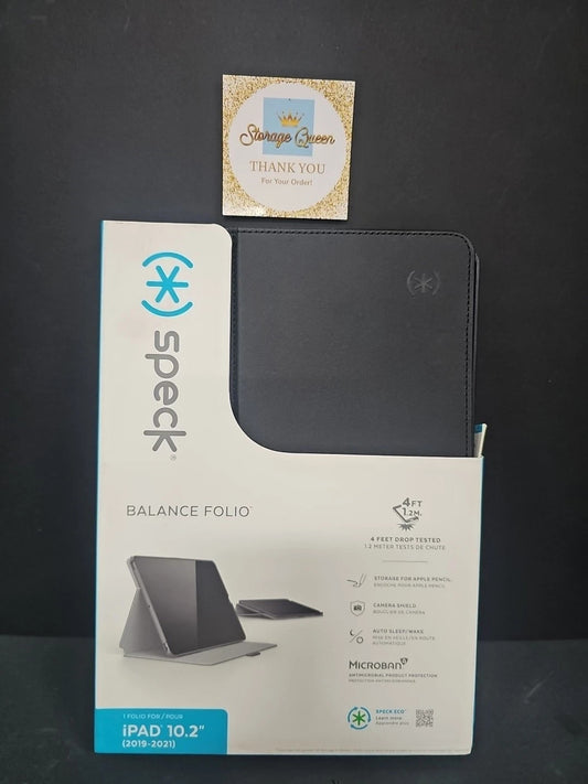 Speck Balance Folio Clear Case for  iPad 10.2" w Stand  Black/Clear ‎133537-7578
