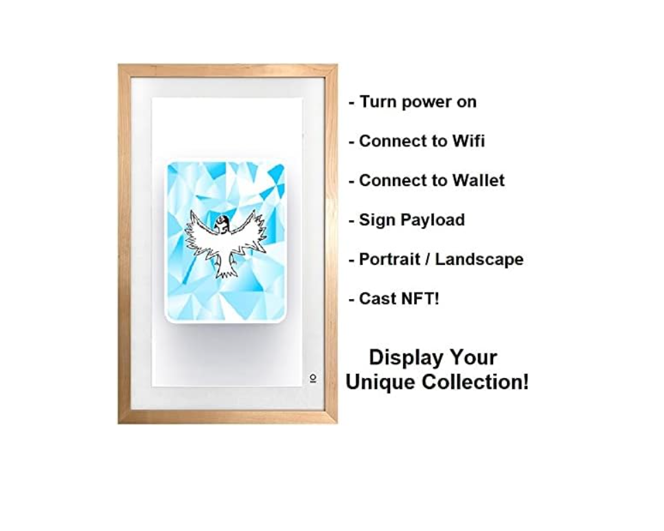 NFT Digital Display Frame - 21.5" BlockFrame Crypto Frame - Display Digital Art