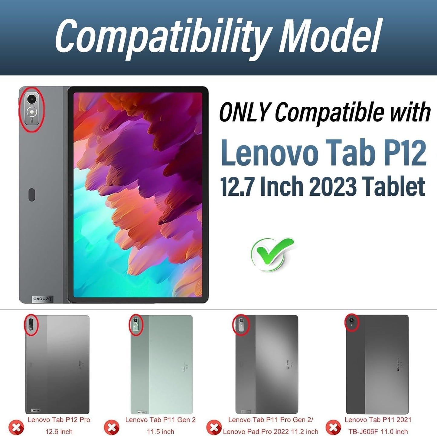 Backlit Keyboard Case for Lenovo Tab P12 12.7" 2023 – Detachable, Wireless