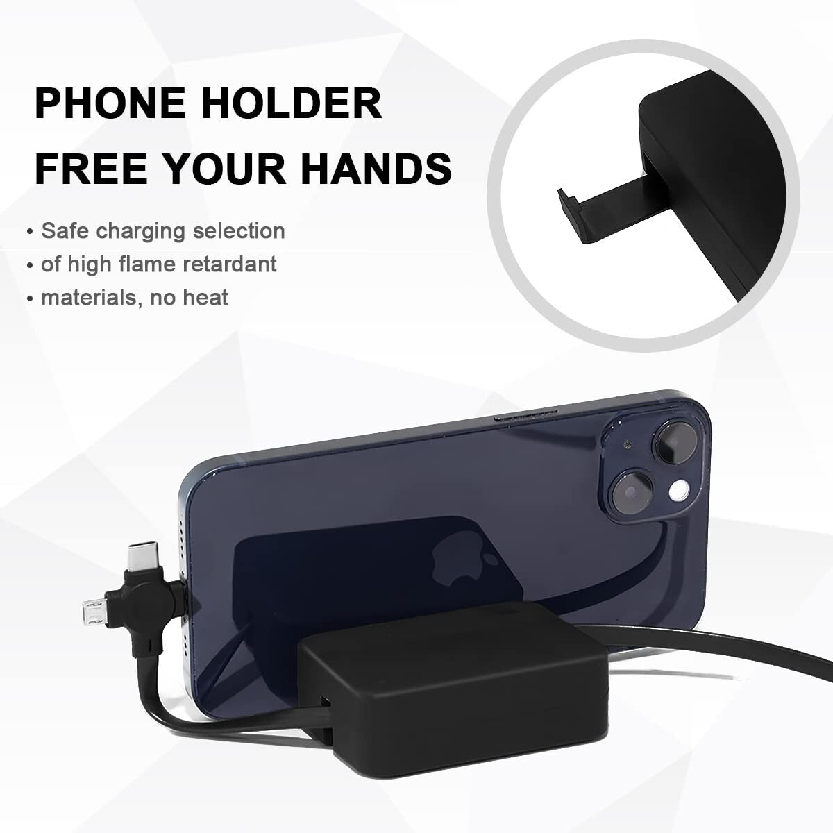 USB 2 Pack 3 In 1 Multi Retractable Charging Cable Multiple Retractable Cable Fa