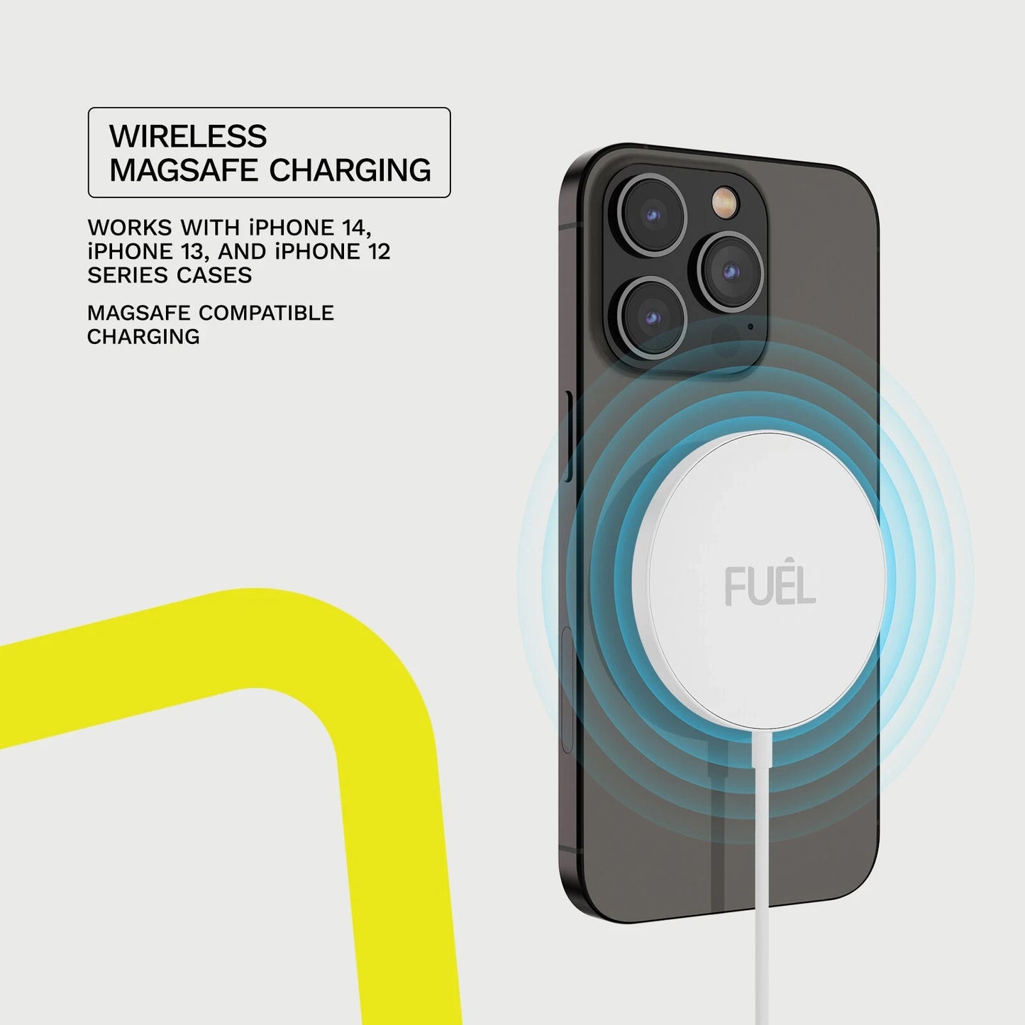 Fuel 15W MagSafe Wireless Charger Fast Charging for iPhone 12–17 & AirPods