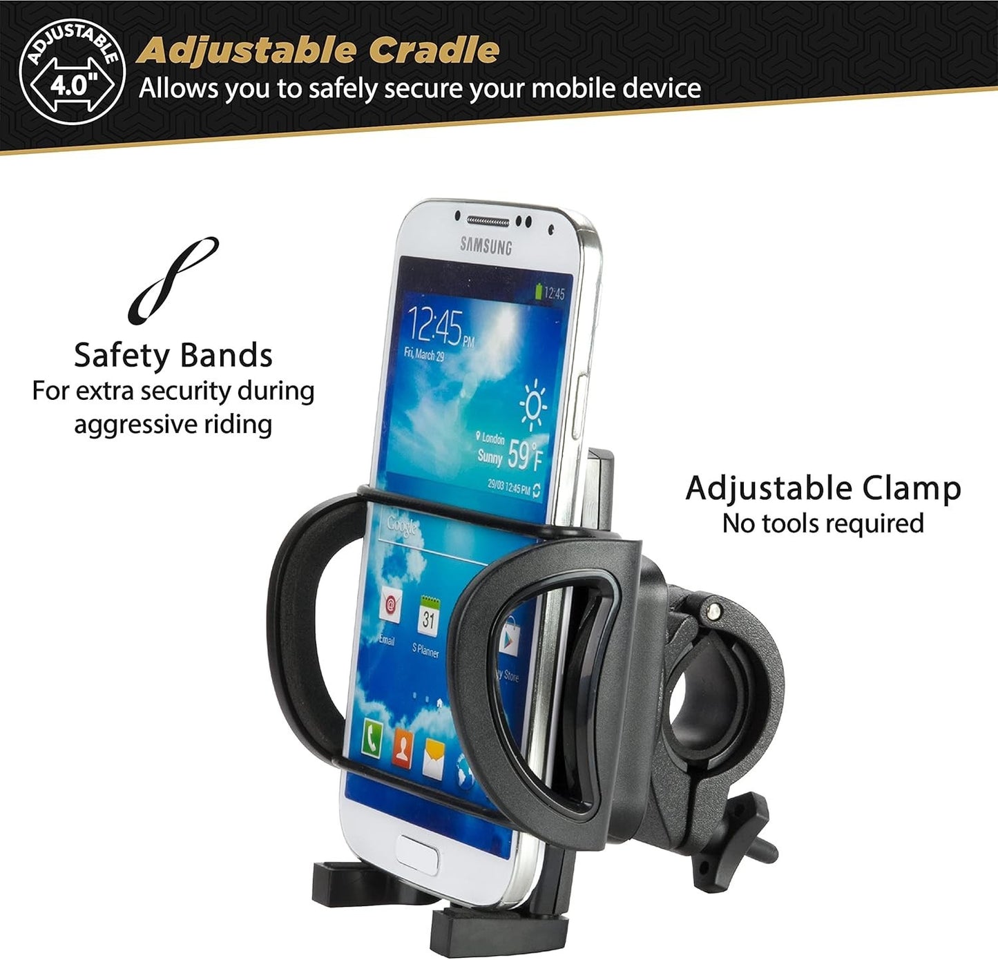 Scosche HANDLEIT Bike Phone Mount HFBM01 Universal Holder Quick Release