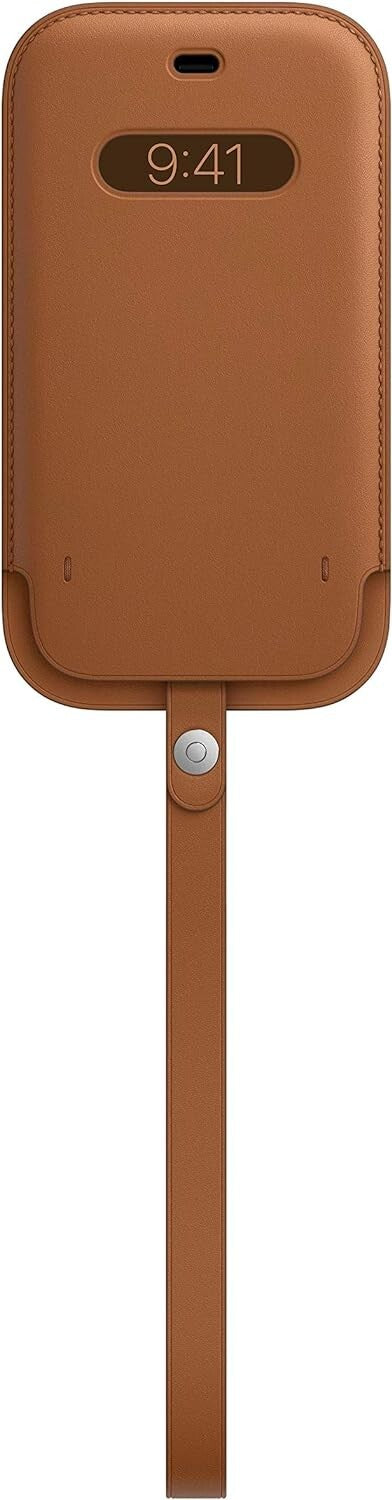 MHYC3ZM Apple Leather Sleeve MagSafe iPhone 12 12 Pro Saddle Brown A