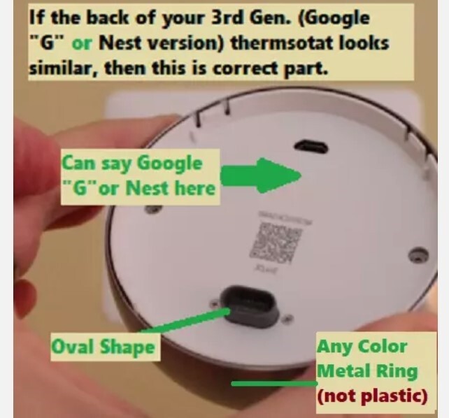 Google Nest 3rd Gen Thermostat Wire Base Harness Back Connector Plate Part
