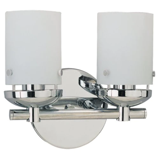 Sea Gull Lighting 40044-05 Bliss Two-Light Vanity, Chrome Finish with Cased Opal