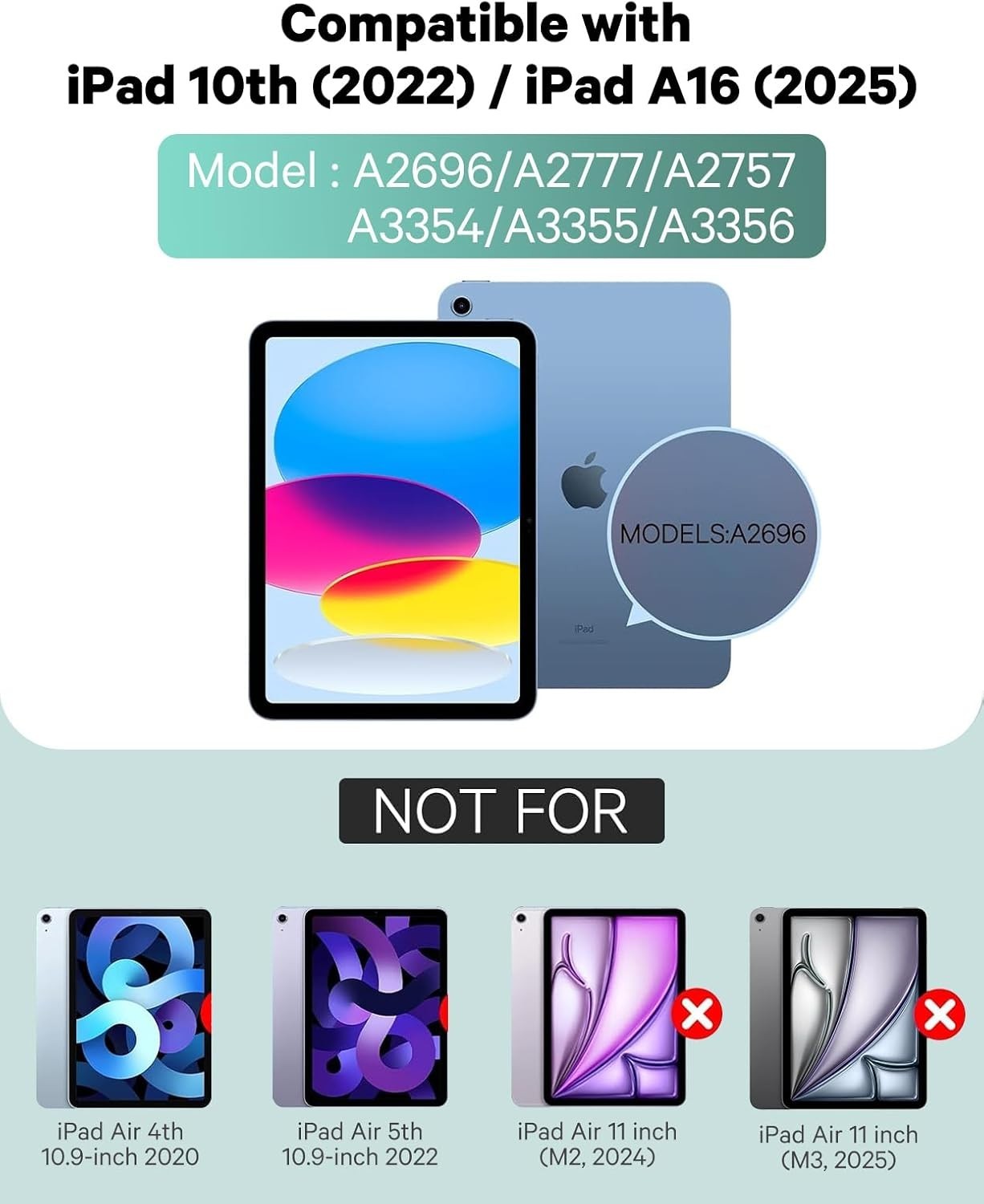 Step Series iPad 10th Gen Keyboard Case 10.9" Detachable, Protective - Lake Blue