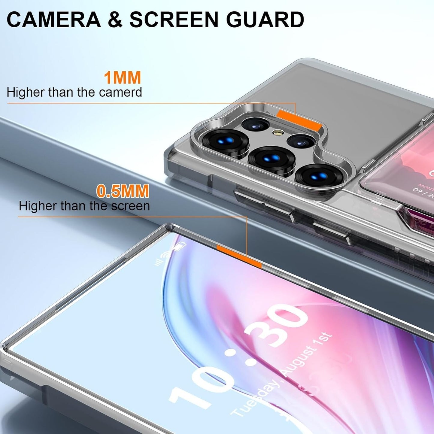 S23 TPU Galaxy Ultra Wallet Credit Card Holder Soft Bumper Shockproof