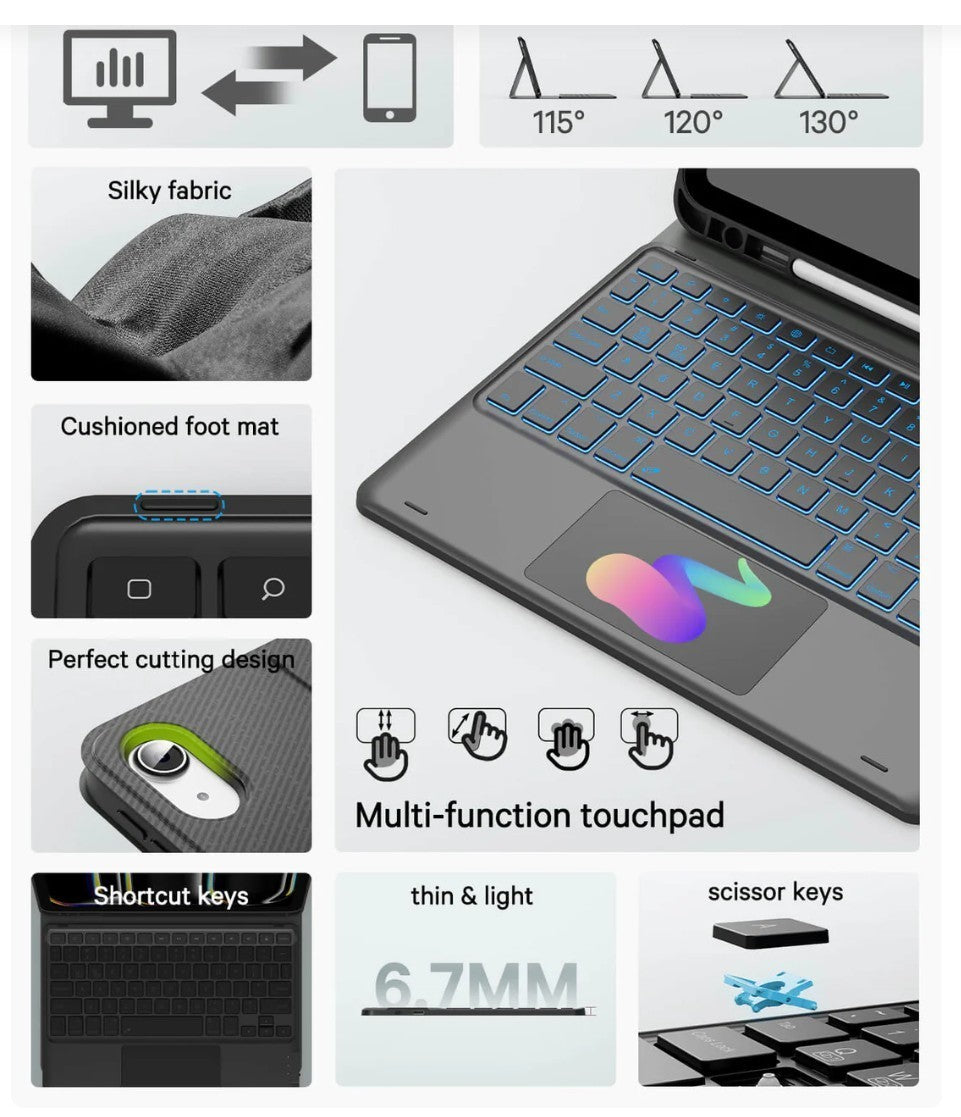 Step Series iPad 10th Gen Keyboard Case 10.9" Detachable, Protective - Lake Blue
