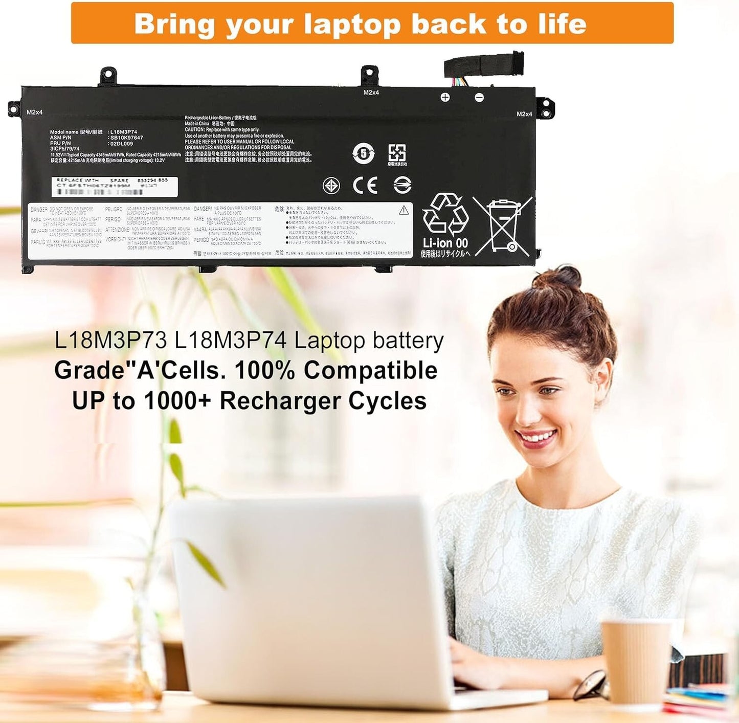 BOWEIRUI L18M3P74 Battery Lenovo ThinkPad P4