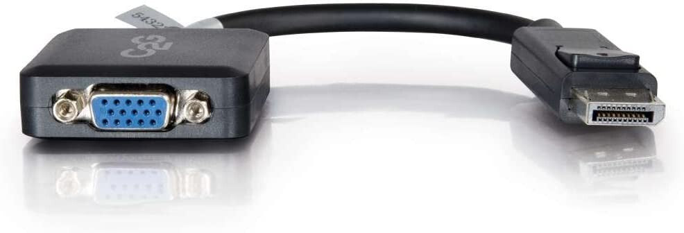 C2G VGA Mini Display Port Cable Display Port to Male to Female Black 8 in