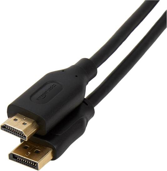 Amazon Basics DisplayPort to HDMI Cable 15ft – 4K@30Hz, Gold-Plated, Black