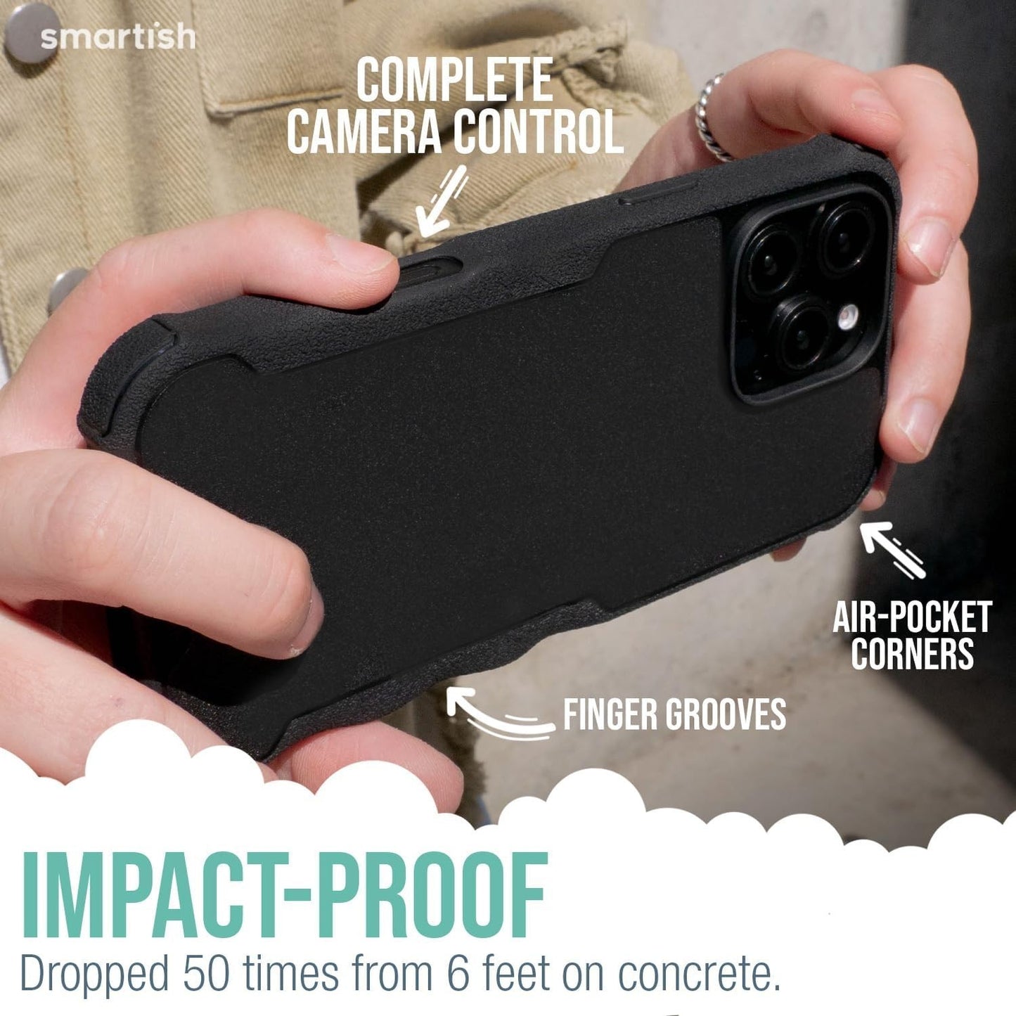 Smartish® iPhone 16 Pro Protective Magnetic Case - Gripzilla Compatible with Mag