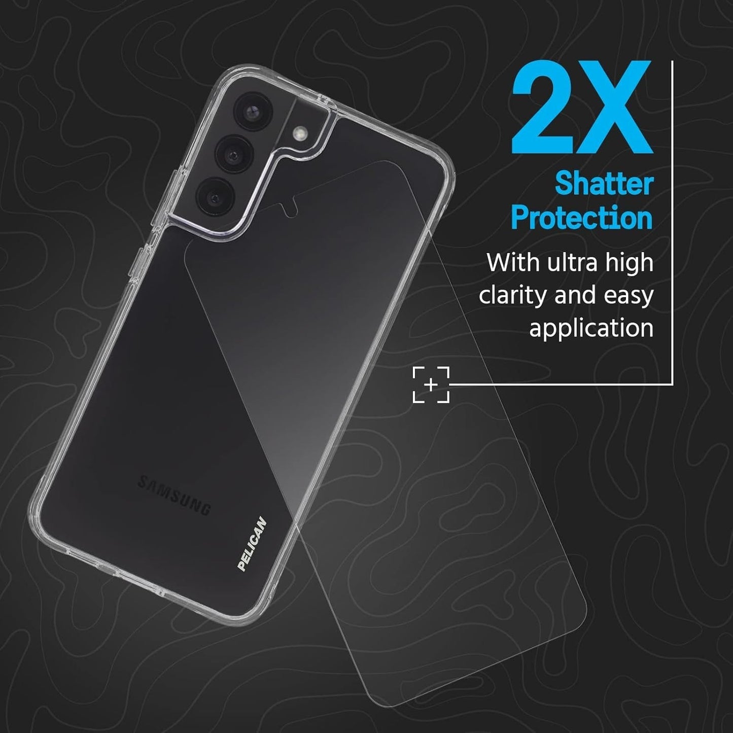 Pelican Clear Case w/ Screen Protector for Samsung Galaxy S22 5G – 10FT Drop