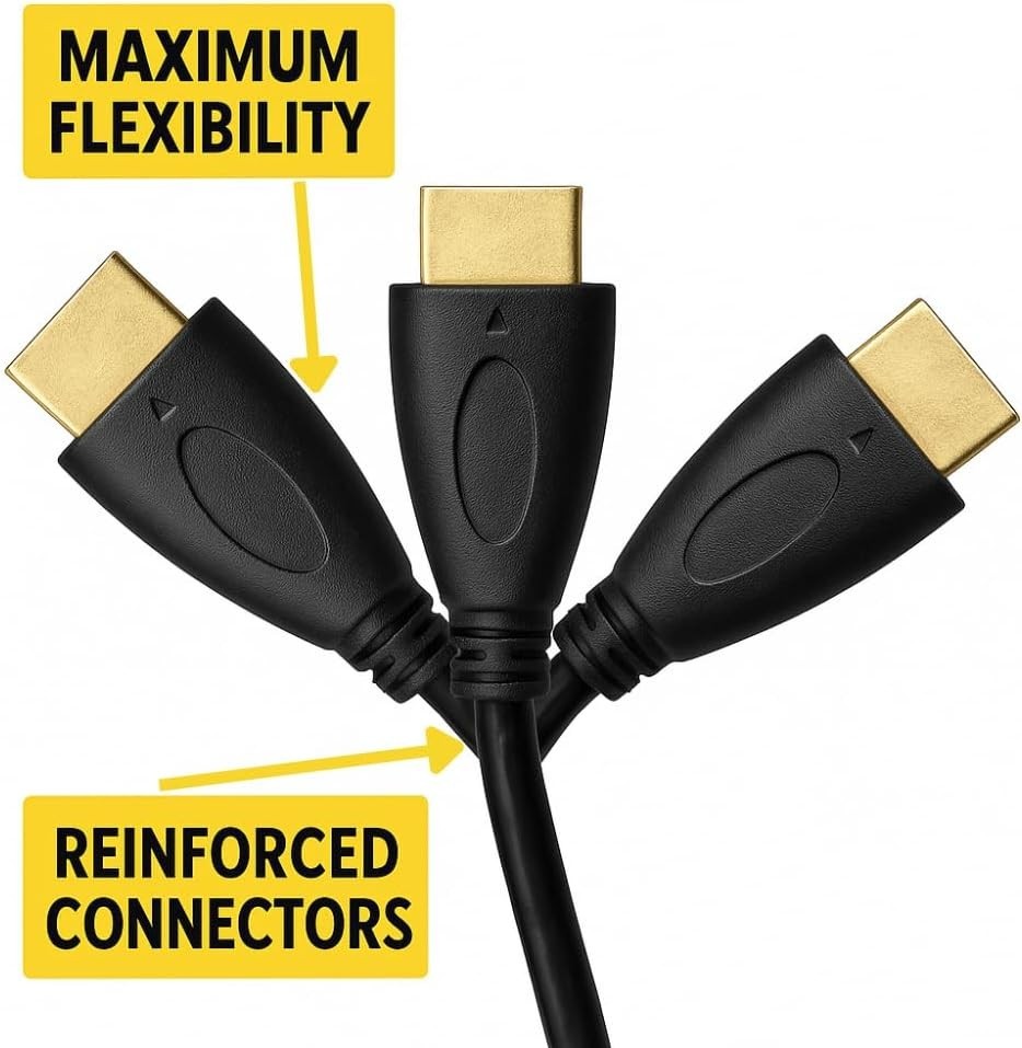 Acuvar 50ft HDMI Cable – 4K@60Hz Ultra HD, Gold Plated, ARC, PS5, Xbox, TV Ready