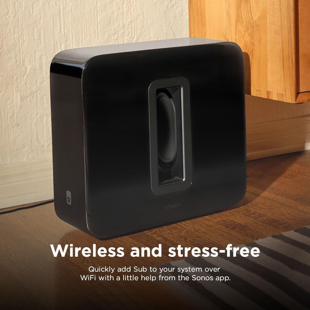 Sonos Sub Wireless Subwoofer Rich Powerful Bass Gen 3 SUBG3US1BLK  (Black )