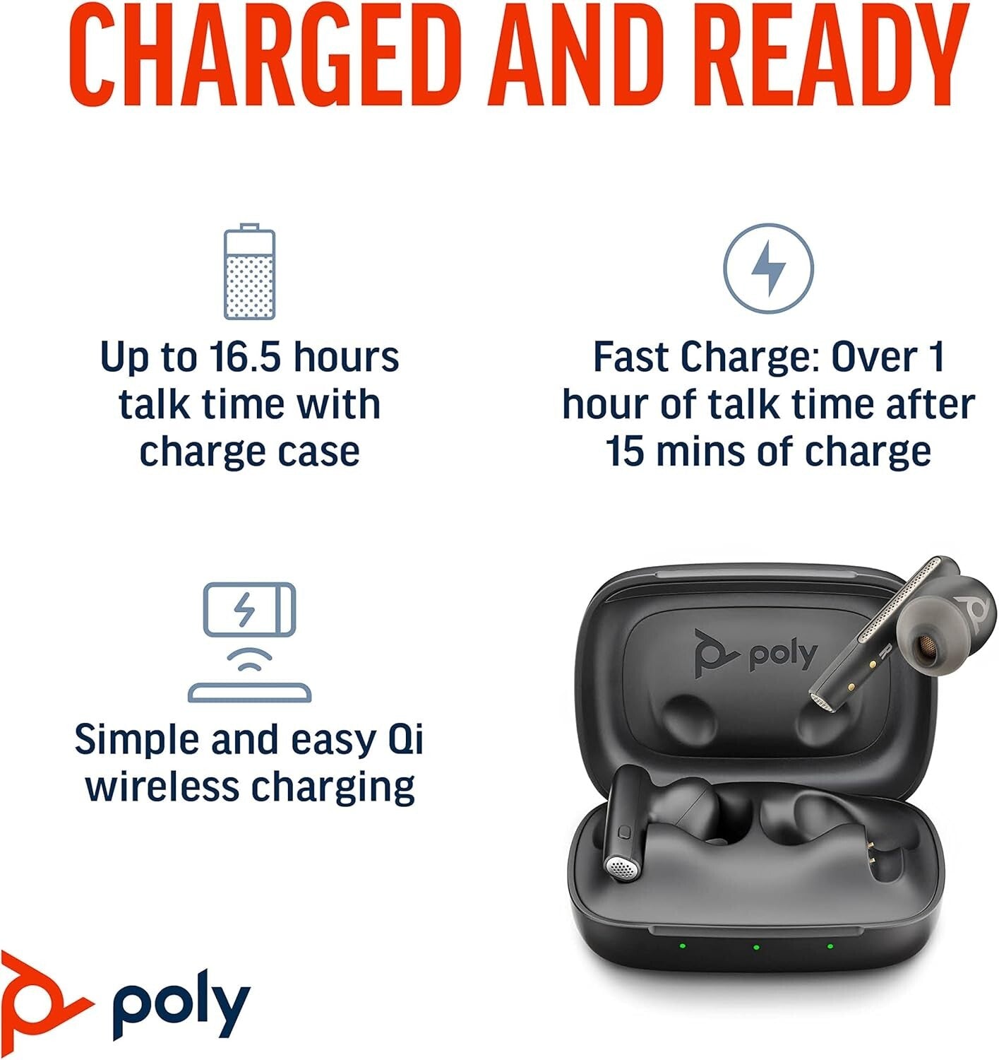 Voyager Free 60 True Wireless Earbuds Plantronics NoiseCanceling Mics fo