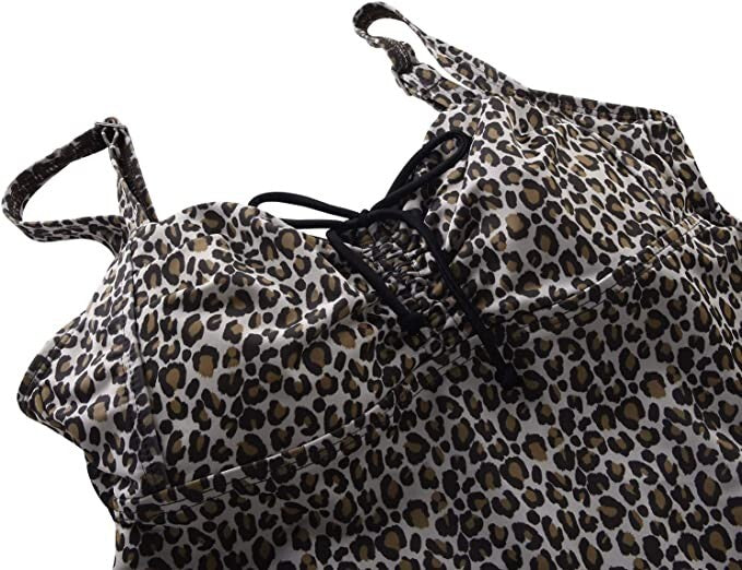 Septangle Women Plus Size Bathing Suits Paisley Print Two Piece Swimsuit Tankini